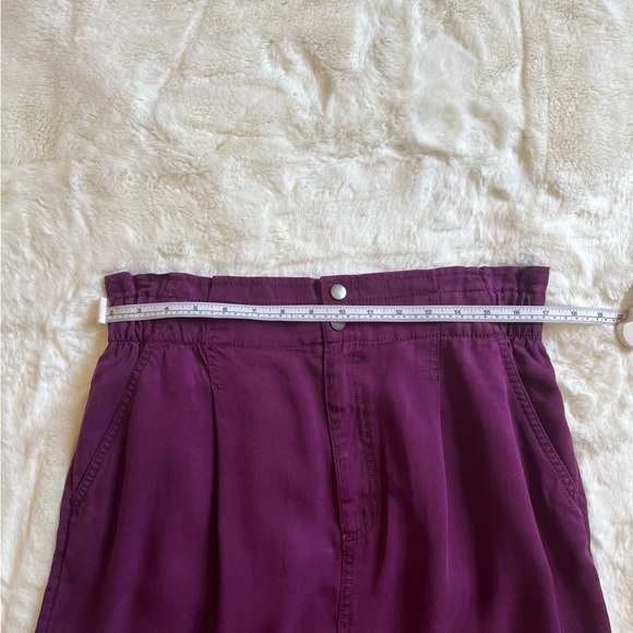 LOFT Emory Paperbag Waist Skirt | Plum Burgundy | Size 6 - Picture 5 of 7